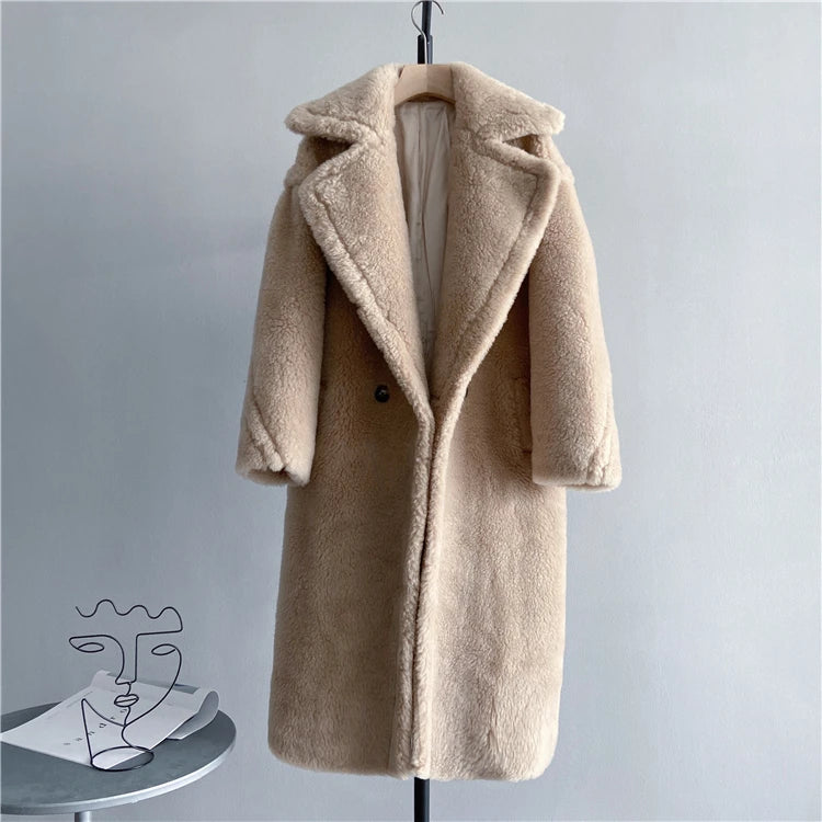Luxe Wool Fur Coat