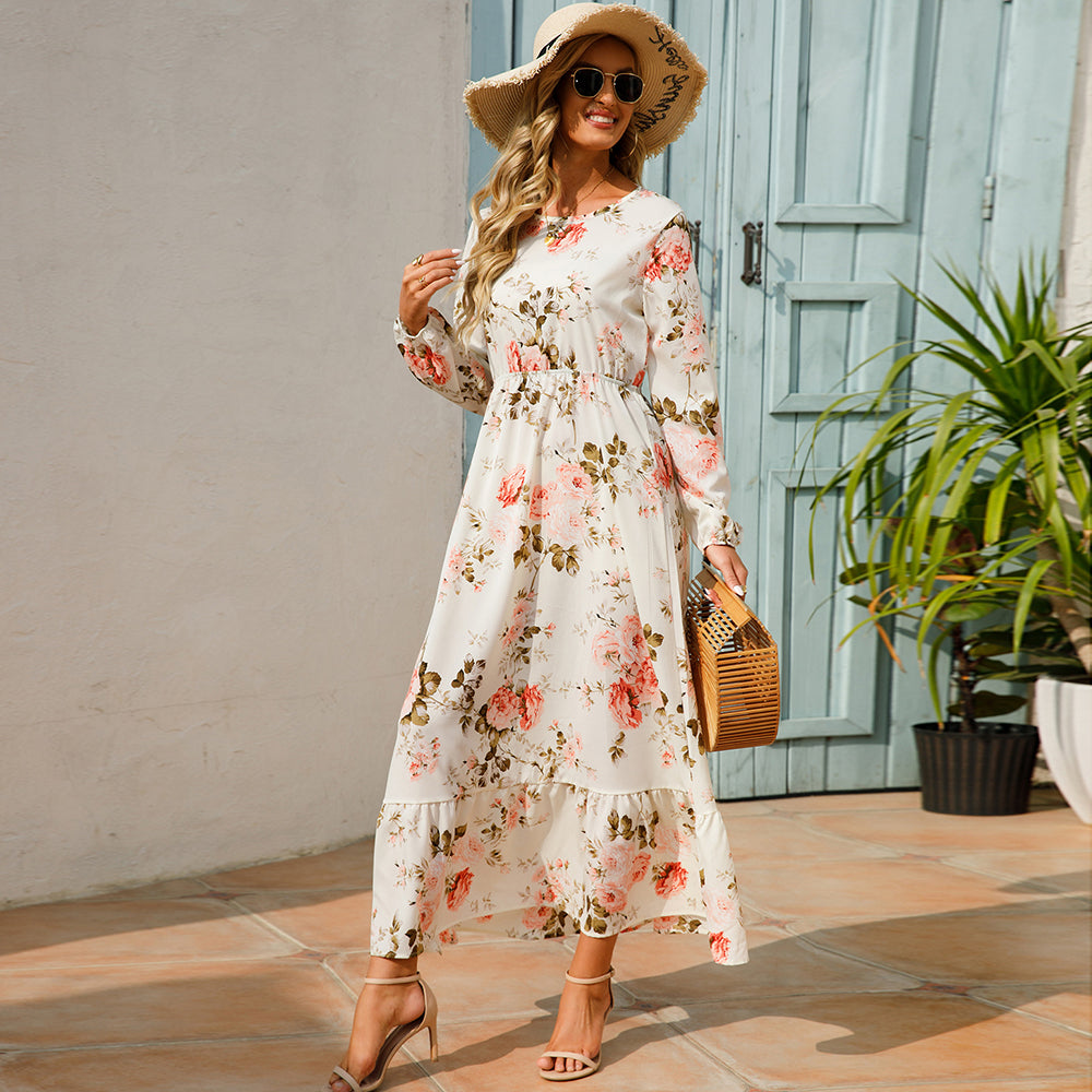 Bohemian Floral Maxi Dress - Premium Chiffon