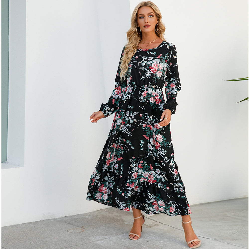 Bohemian Floral Maxi Dress - Premium Chiffon
