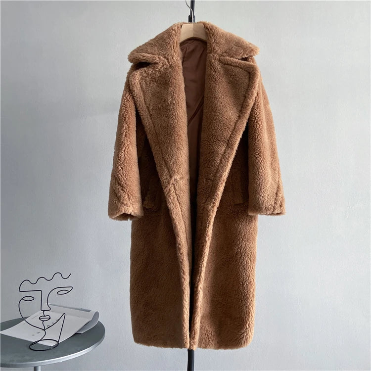 Luxe Wool Fur Coat