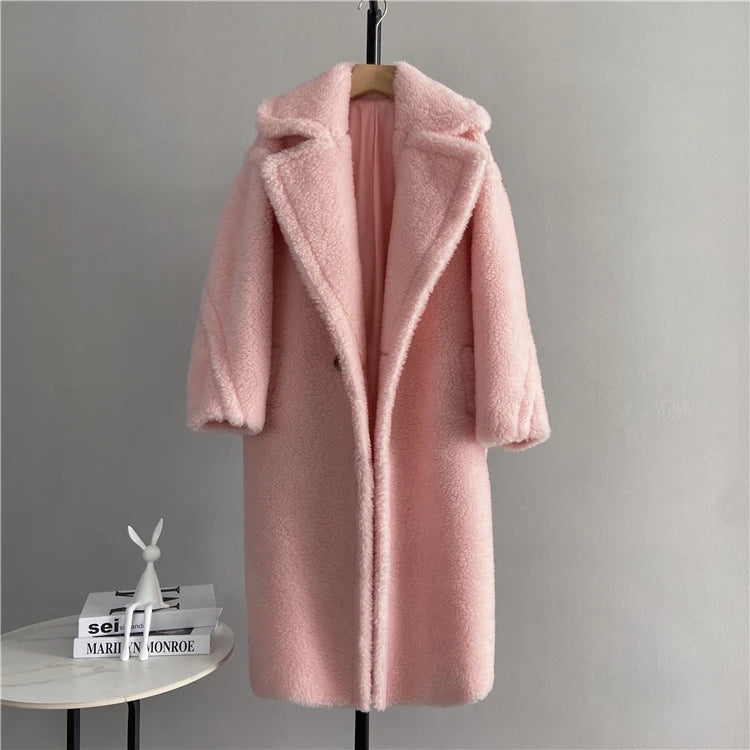 Luxe Wool Fur Coat