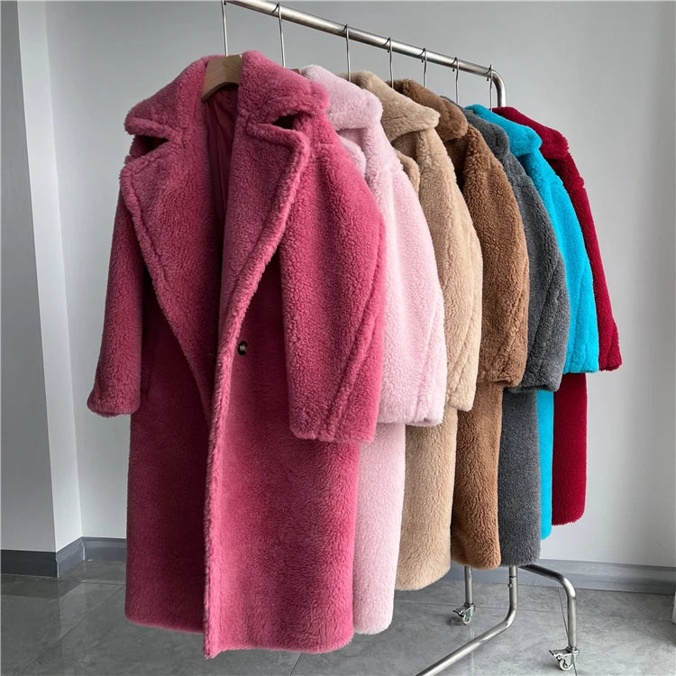 Luxe Wool Fur Coat