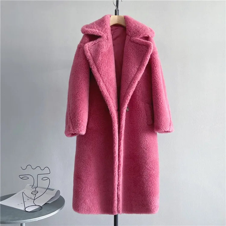 Luxe Wool Fur Coat