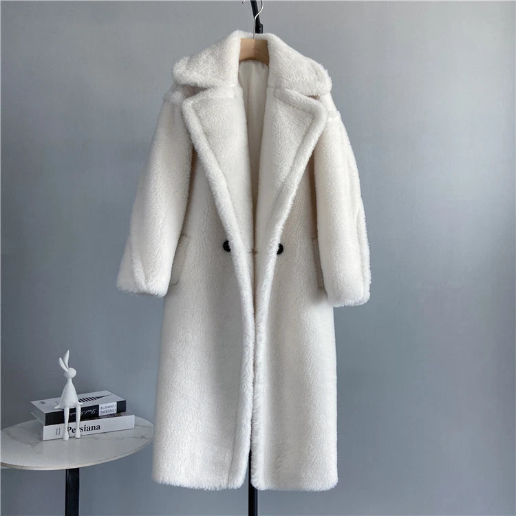 Luxe Wool Fur Coat