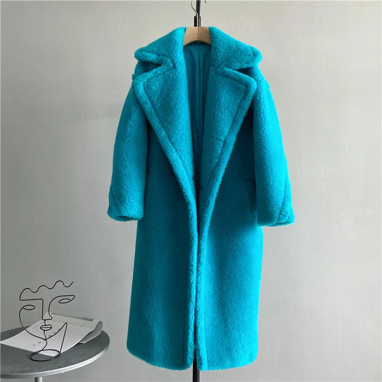Luxe Wool Fur Coat